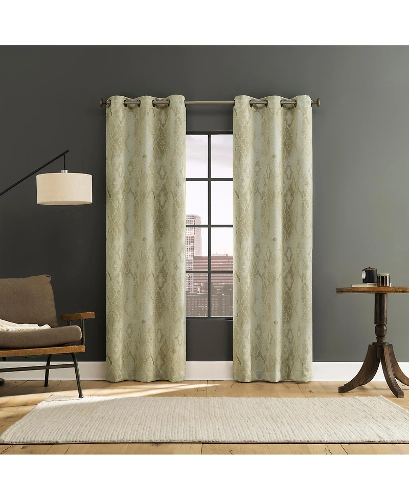 Sun Zero Sonora Snakeskin Trellis Blackout Grommet Curtain Panel Pair