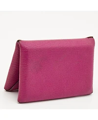 Pre-Owned HERMES Cyclamen Chevre Mysore Leather Calvi Card Holder