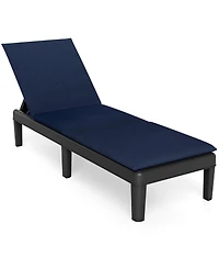 Sugift Outdoor Patio Chaise Lounge Chair with 3-Position Backrest and Removable Cushion