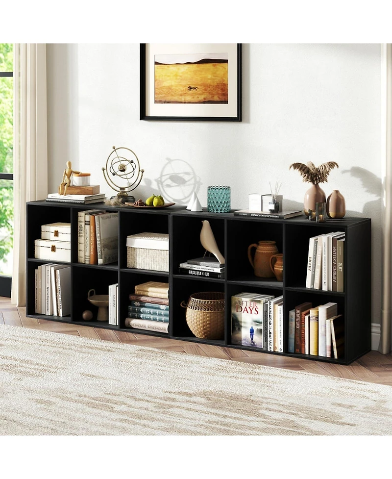 Sugift Modern 6-Cube Bookcase with Anti-Tipping Kits for Bedroom
