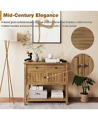 Sugift Mid-Century 36 Inch Wood Buffet Sideboard with 2 Drawers and 2 Cabinets