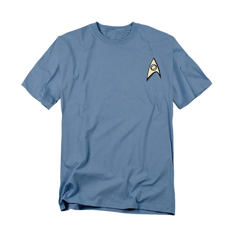 Star Trek Men's Science Uniform W Foil T-Shirt