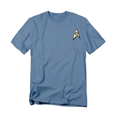 Star Trek Men's Science Uniform W Foil T-Shirt