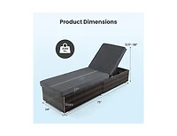 Boyel Living Patio Wicker Lounge Chair with 4-level Backrest and Long Seat Cushion
