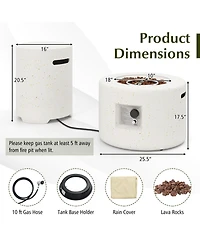 Sugift 40000 Btu Fire Pit Table Set with Hideaway Propane Tank Holder and Lava Rocks