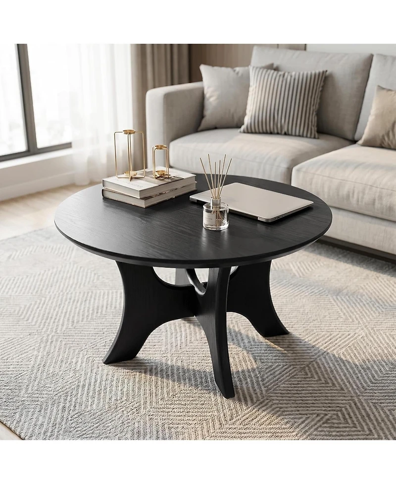 Tribesigns 31.1" Round Coffee Table, Mid-Century Modern