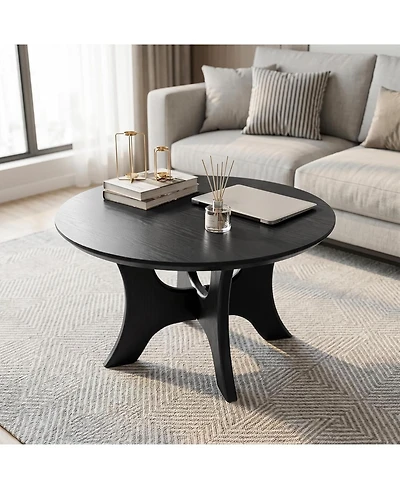 Tribesigns 31.1" Round Coffee Table, Mid-Century Modern