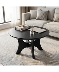 Tribesigns 31.1" Round Coffee Table, Mid-Century Modern