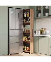 Tribesigns Extra Tall Slim Storage Cart Next to Fridge, Mobile Shelf