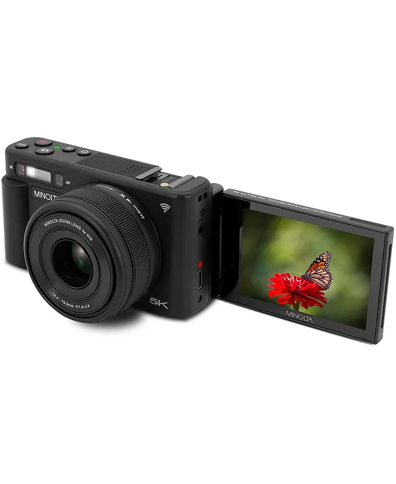 Minolta MNZ3X 72MP 5K Ultra Hd 24-75mm Optical Zoom Digital Camera