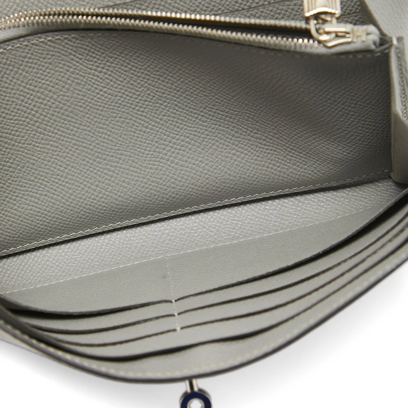 Pre-Owned Hermes Gris Mouette Epsom Leather Kelly Classic Wallet
