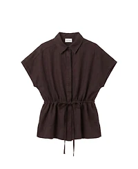 Hush Women's Mirai Linen-Blend Short-Sleeve Button-Up Shirt
