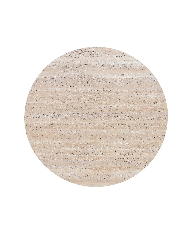 Streamdale Furniture 2-Piece Round Travertine Coffee Table Set