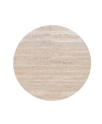 Streamdale Furniture 2-Piece Round Travertine Coffee Table Set