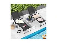 Boyel Living 2 Piece Patio Folding Chaise Lounge Chairs Recliner with 6-Level Backrest