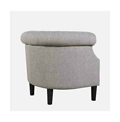 Jofran Transitional Contemporary Upholstered Barrel Curved Back Accent Chair