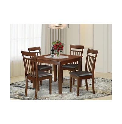 East West Furniture 5 Piece Kitchen Table set with a Dining Table and 4 Kitchen Chairs