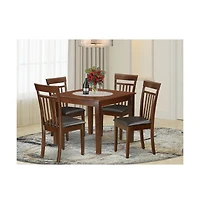 East West Furniture 5 Piece Kitchen Table set with a Dining Table and 4 Kitchen Chairs