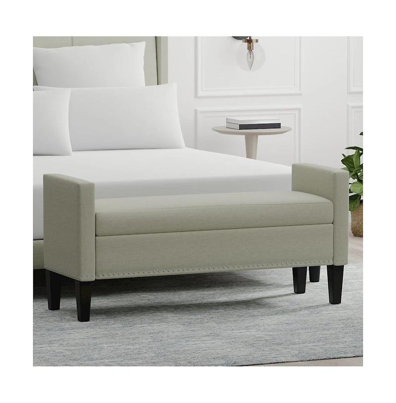 Glenwillow Home Storage Bench with Nailhead Trim