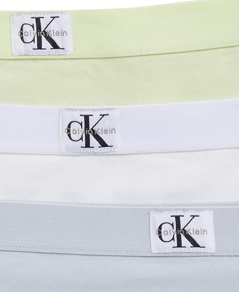 Calvin Klein Girls' 6-16 Seven Cotton Span Monologo Underwear, 3-Pack