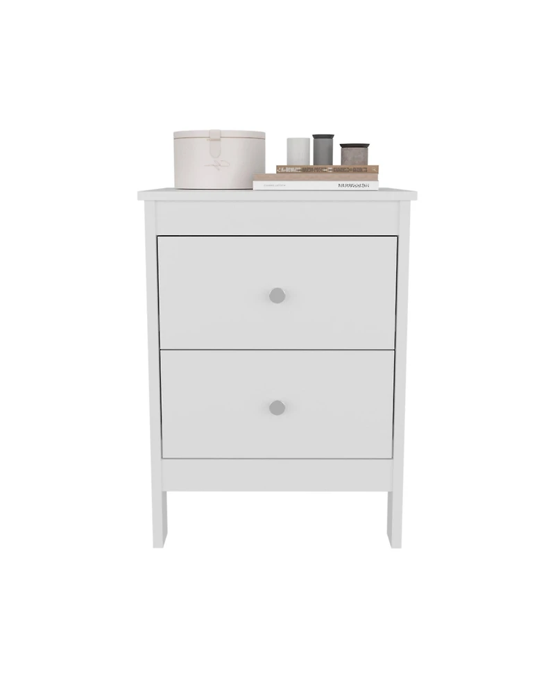 Flynama 2-Drawer Modern Nightstand, Engineered Wood