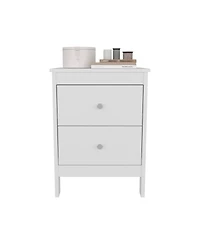 Flynama 2-Drawer Modern Nightstand, Engineered Wood