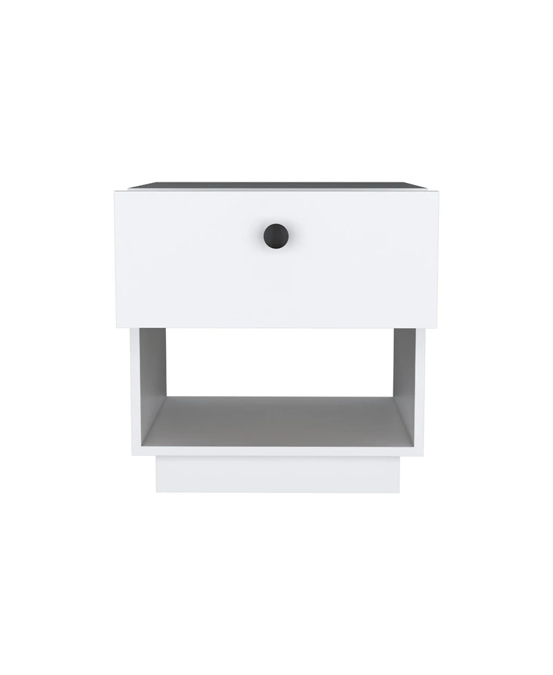 Flynama Single Drawer Nightstand with Large Open Shelf
