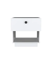Flynama Single Drawer Nightstand with Large Open Shelf