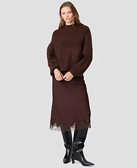 French Connection Women's Babysoft Rib Mock Neck Relaxed-Fit Long-Sleeve Pullover