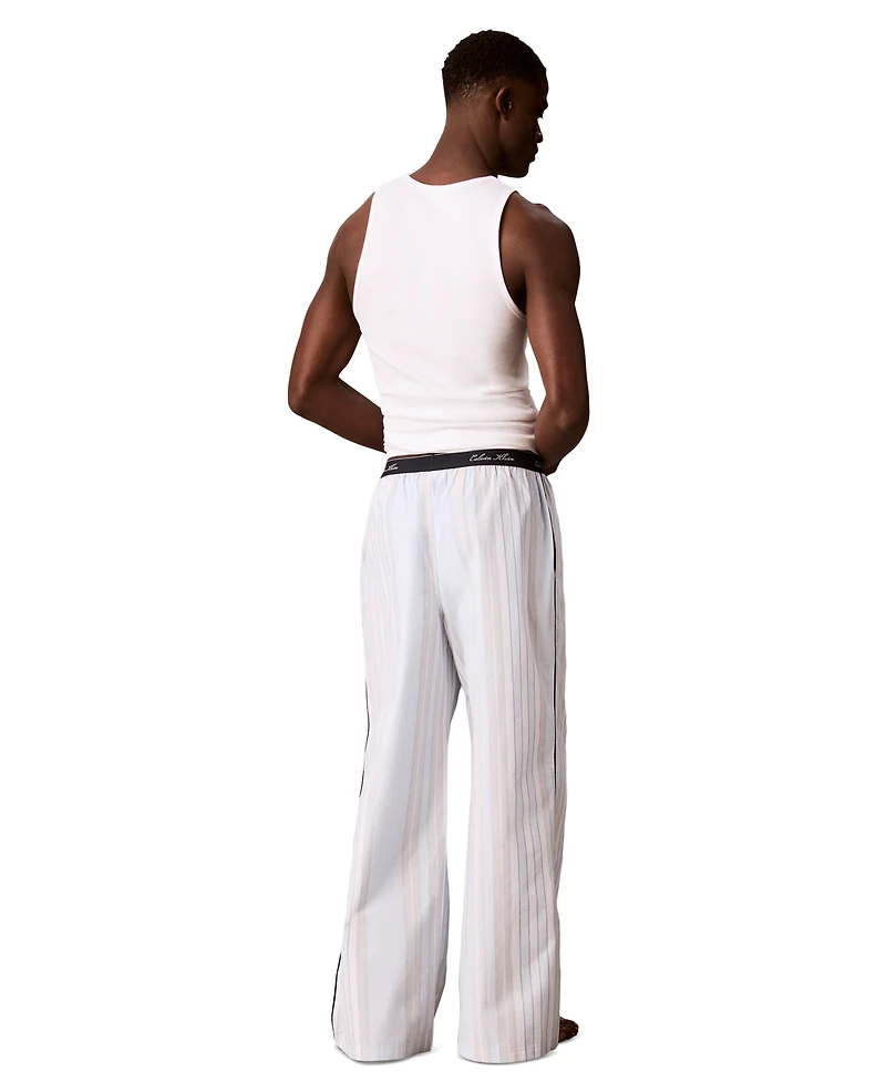 Calvin Klein Men's Cotton Poplin Script Regular-Fit Pajama Pants