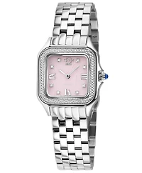 GV2 Women's Milan Swiss Quartz Silver Stainless Steel Bracelet Diamond Watch