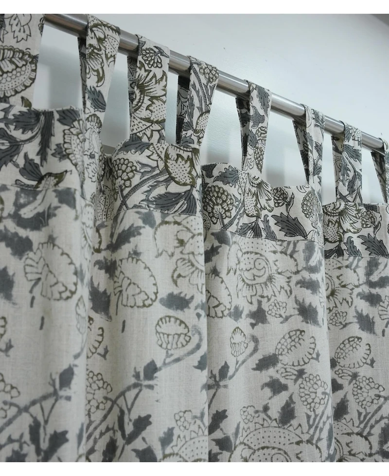 Fabdivine Handcrafted Akashganga Block Print Linen Curtains