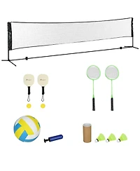 Zeny Adjustable Outdoor Game Set with Net for Badminton, Volleyball, Pickleball, Beach and Driveway Fun