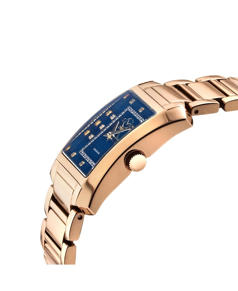 GV2 Women's Luino Swiss Quartz Ip Rose Stainless Steel Bracelet Diamond Watch