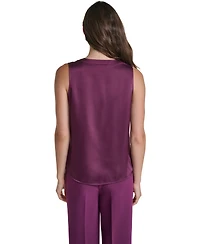Karl Lagerfeld Paris Women's Sleeveless V-Neck Woven Blouse