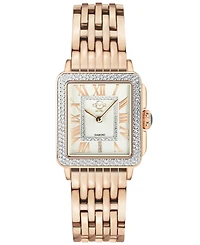 GV2 Women's Padova Swiss Quartz Ip Rose Stainless Steel Bracelet Diamond Watch