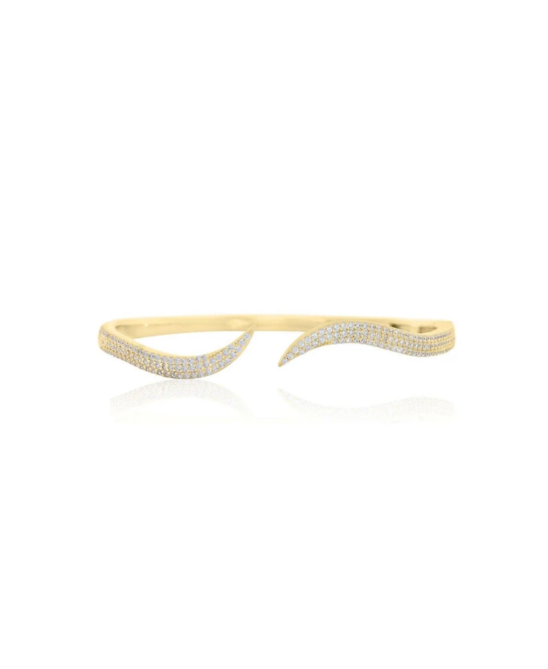 The Lovery Cz Wave Bangle 14K Gold-Plated Sterling Silver