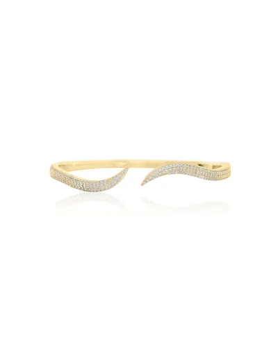The Lovery Cz Wave Bangle 14K Gold-Plated Sterling Silver