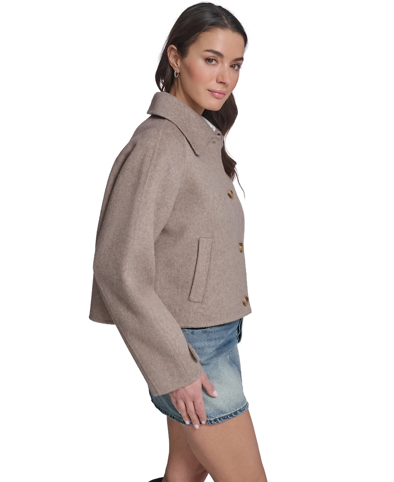 Levi's Women's Wool-Blend Shacket L02 Cropped Button-Front Jacket