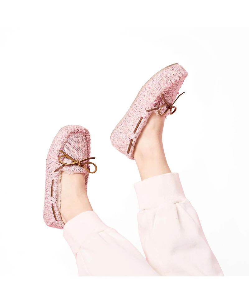 Minnetonka Women's Comfy Moc Sparkle Knit Slippers