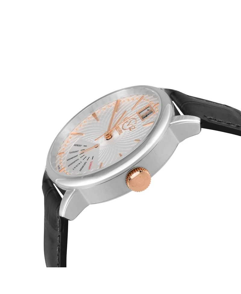 GV2 by Gevril Men's Swiss Made Rovescio Swiss Quartz Leather Strap Watch