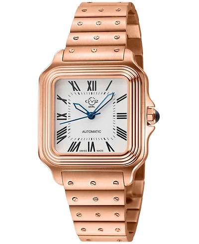 GV2 by Gevril Men's Swiss Made Lusso Lx Swiss Automatic Ip Stainless Steel Bamboo links Bracelet Watch