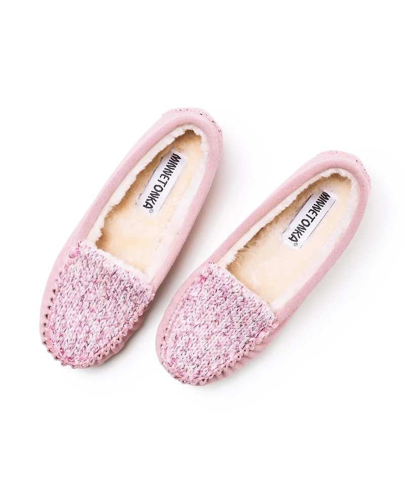Minnetonka Women's Cosi Venetian Suede Sparkle Knit Slippers