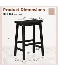 Gymax Saddle-Seat Counter Height Stools Set of Backless Barstools w/ Curved Seat