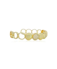 The Lovery Cz Disco Cuff Bangle 14K Gold-Plated Over Brass