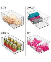 iDesign Plastic Stackable Fridge Bin with Handles, Set of 2, Clear, Made in Usa