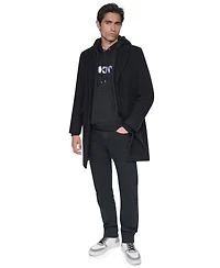 Dkny Men's Topcoat with Hood Jacket