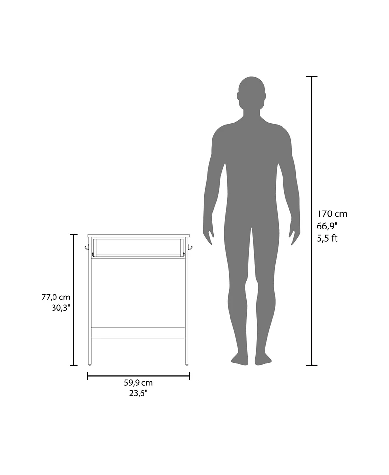 Fm Furniture Eagar Space-Saving Desk,sleek minimalist design with sturdy frame, practical work surface for home or office