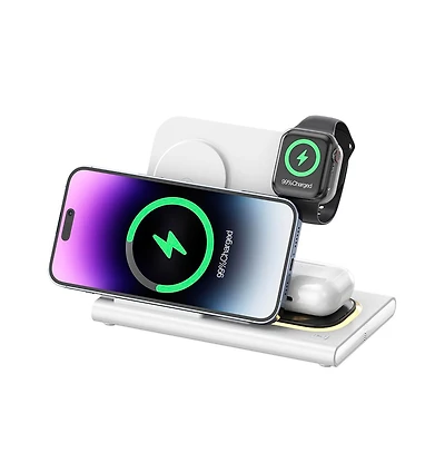 Artudatech 4-in-1 Foldable Charging Station with 15W Fast Charging and Night Light