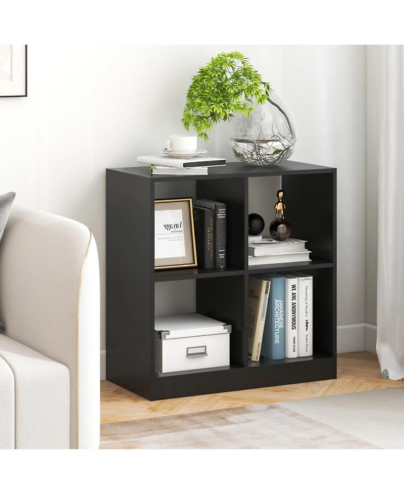 Gouun 29 Inch Freestanding Kids Storage Bookcase with 4 Open Cubes